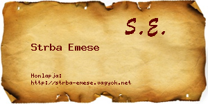 Strba Emese névjegykártya